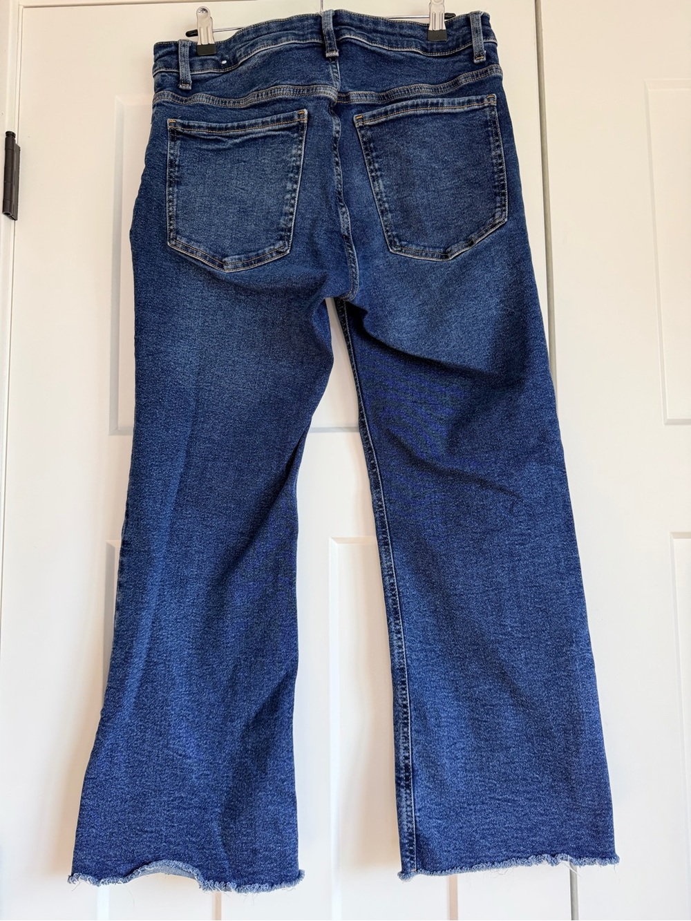 Mango Sienna Dark Blue High-Rise cropped Flared Jeans - size 10 - Picture 2 of 6